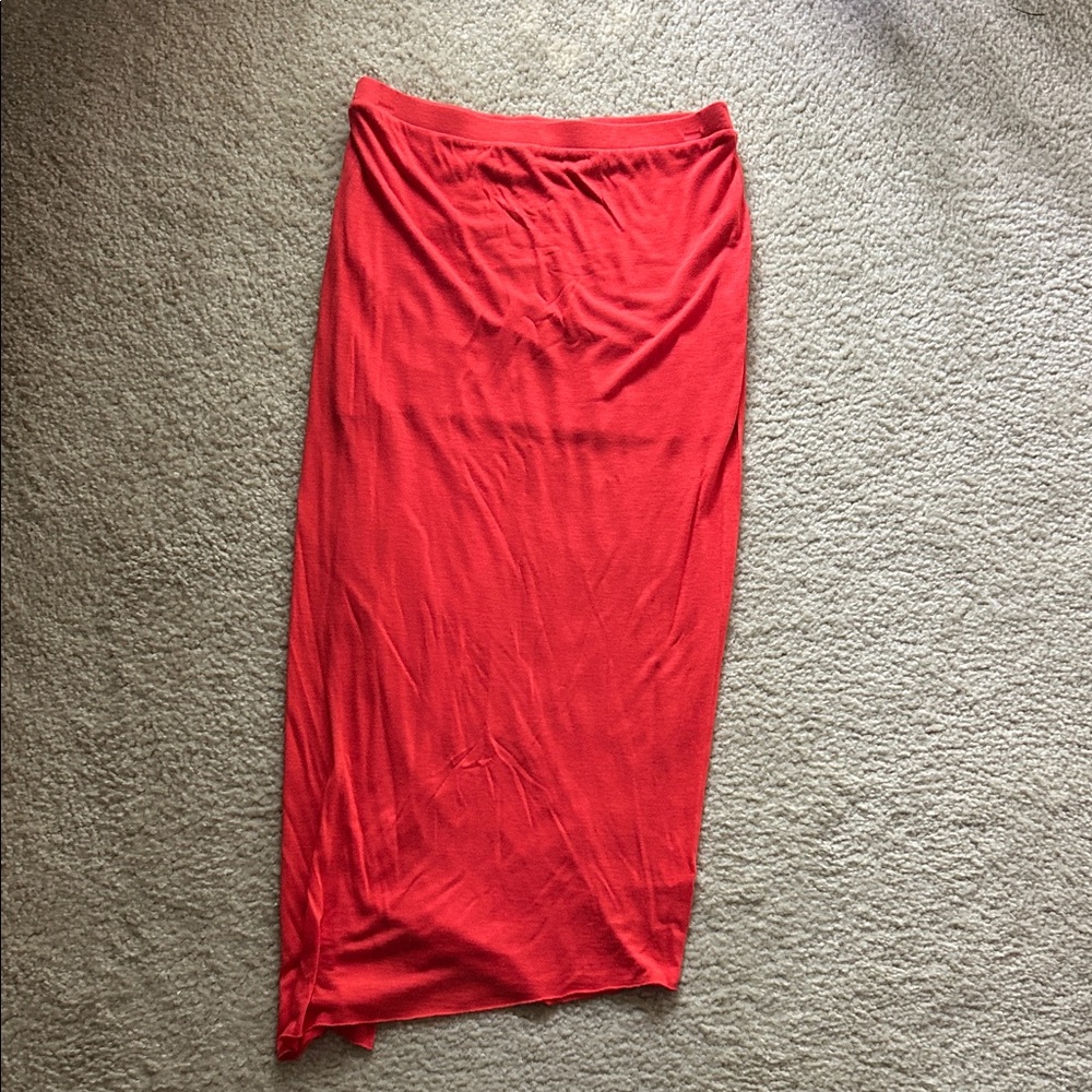 Helmut Lang Red Maxi Skirt